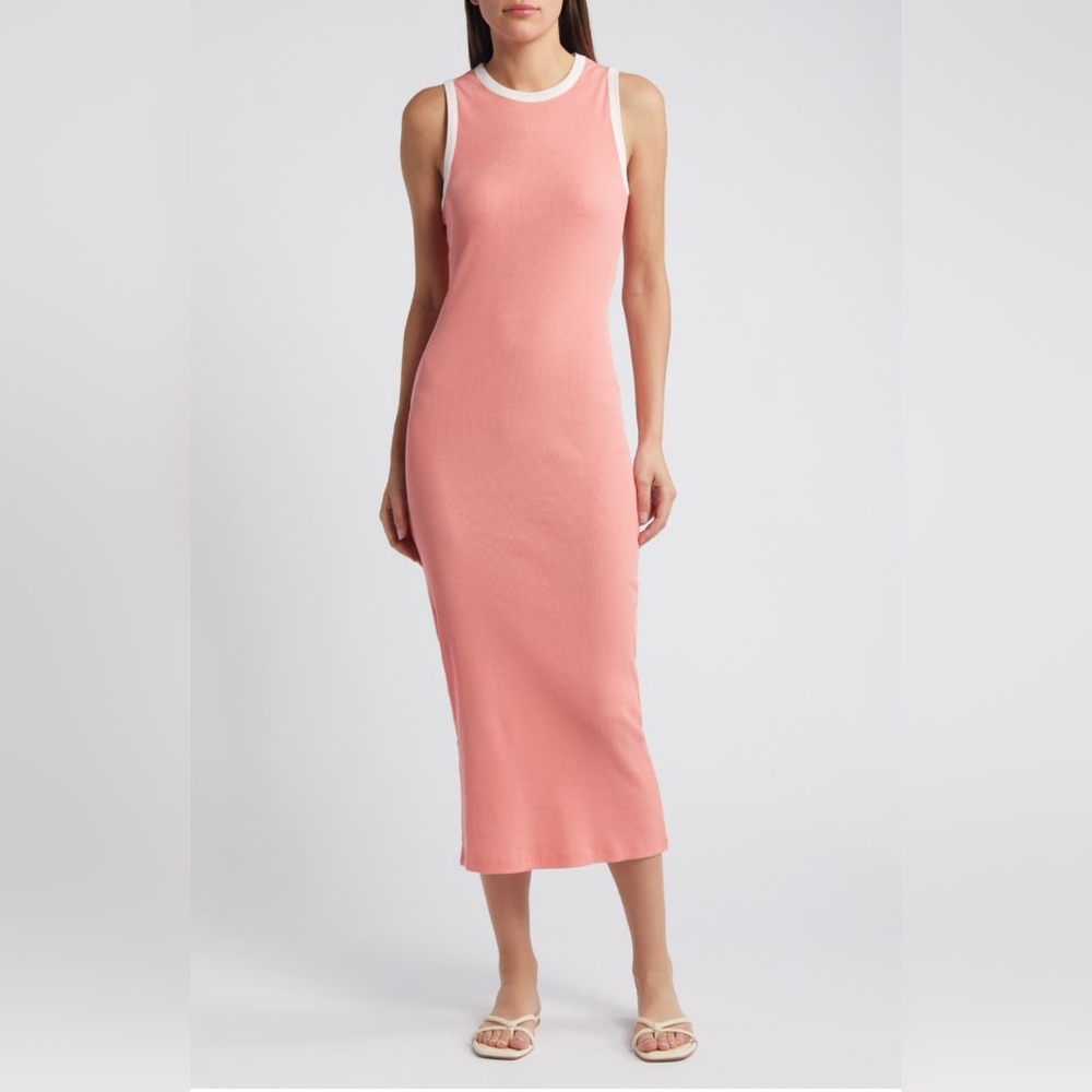#139 1.State back cutout ribbed midi dress NWT